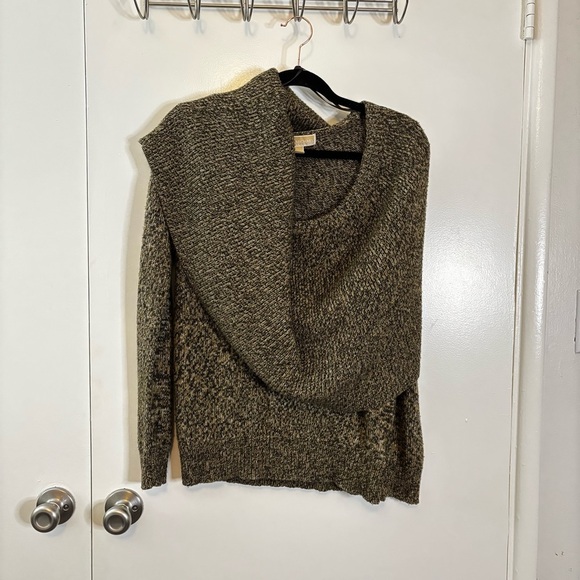 Michael Kors Brown Cowl Neck Sweater with Textured Knit - Picture 15 of 16